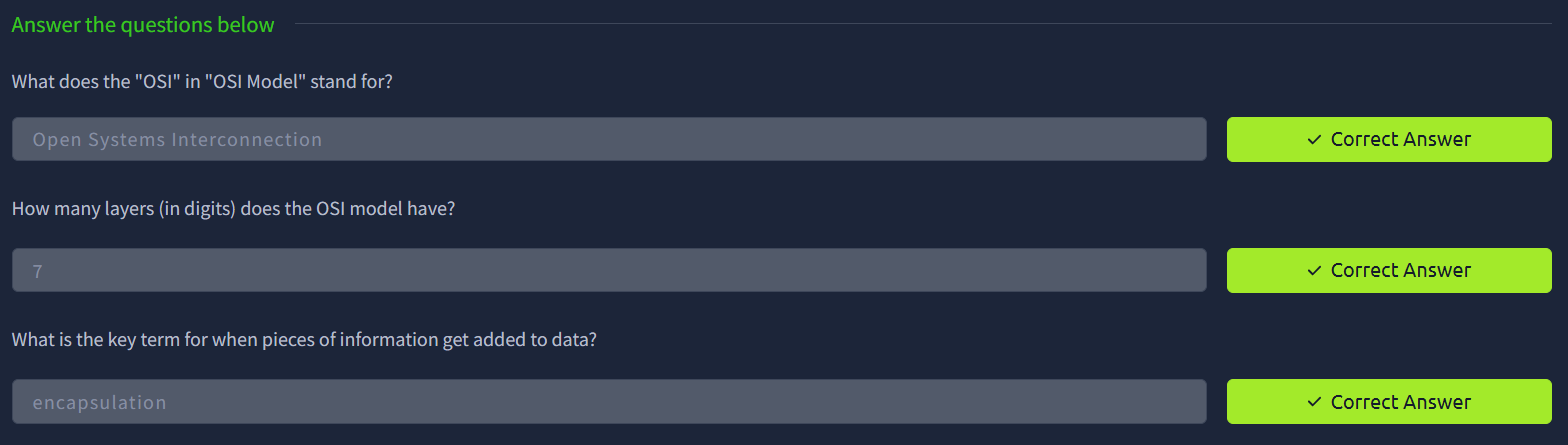 TryHackMe: OSI Model Task 1 Answers